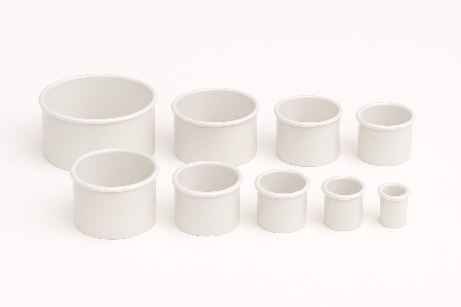 Vogue Plain Round Nylon Pastry Cutters (Pack 9)