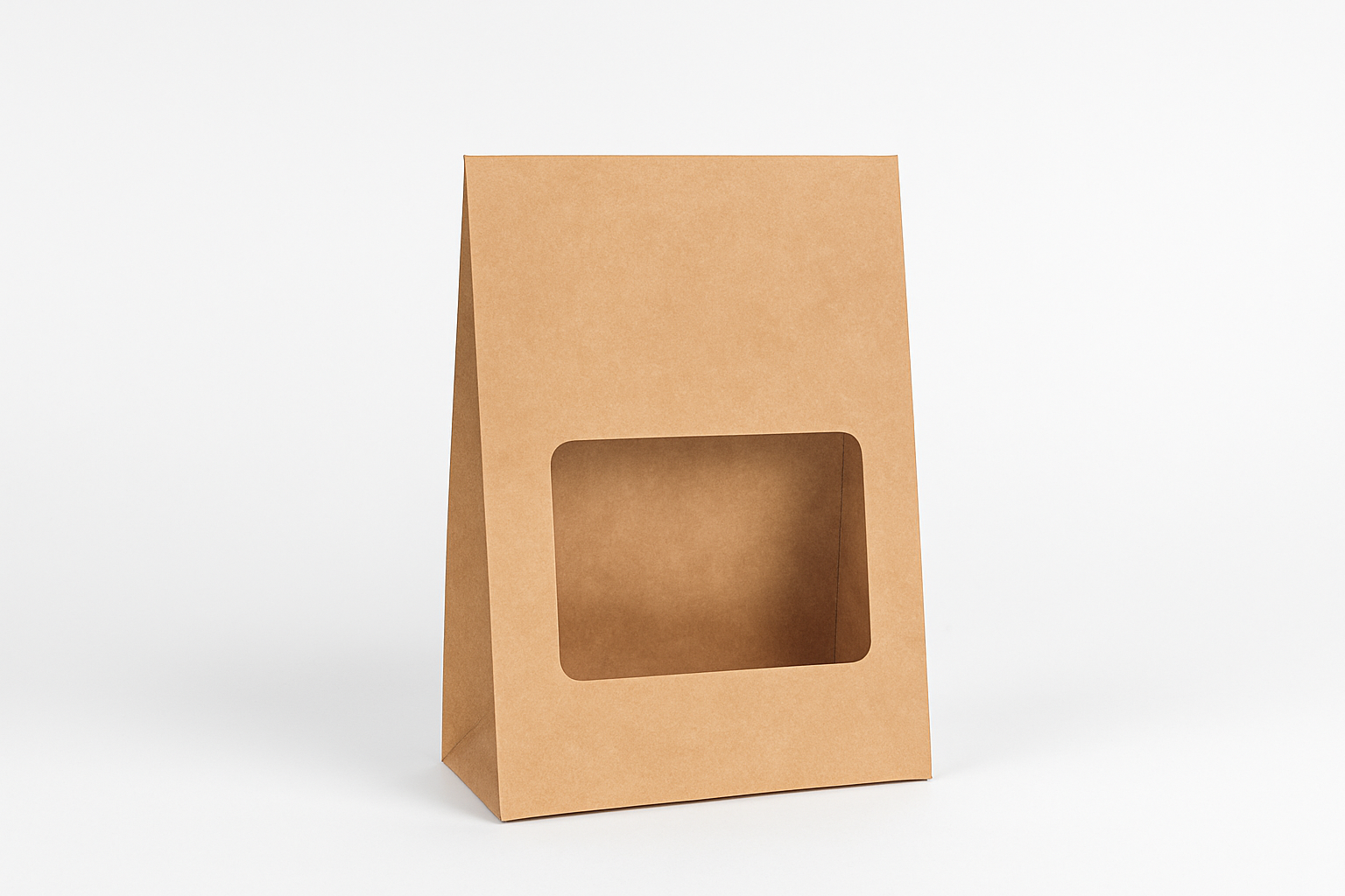 Medium T/T Paper Bag With Window Kraft