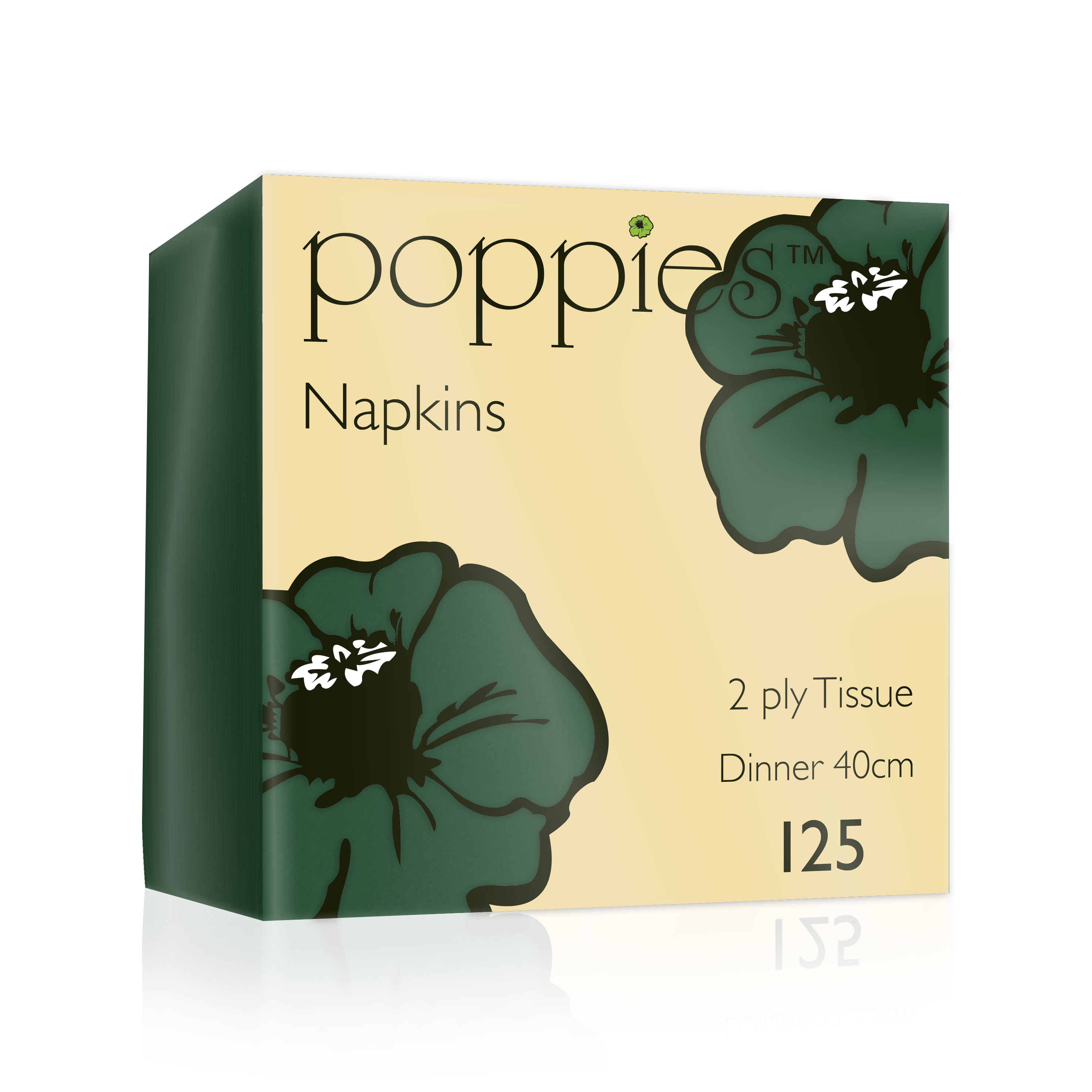 2Ply Forest Green Napkins 40x40cm - 4 Fold
