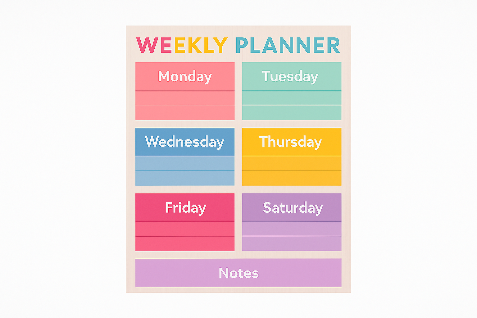 A4 Weekly Planner Desk Pad