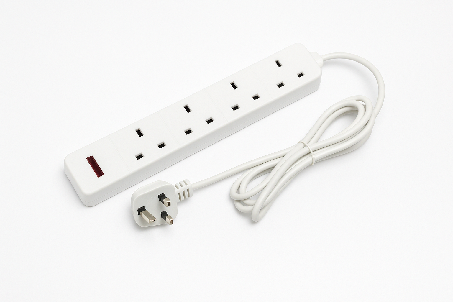 4-Way 13 Amp 5m Extension Lead White