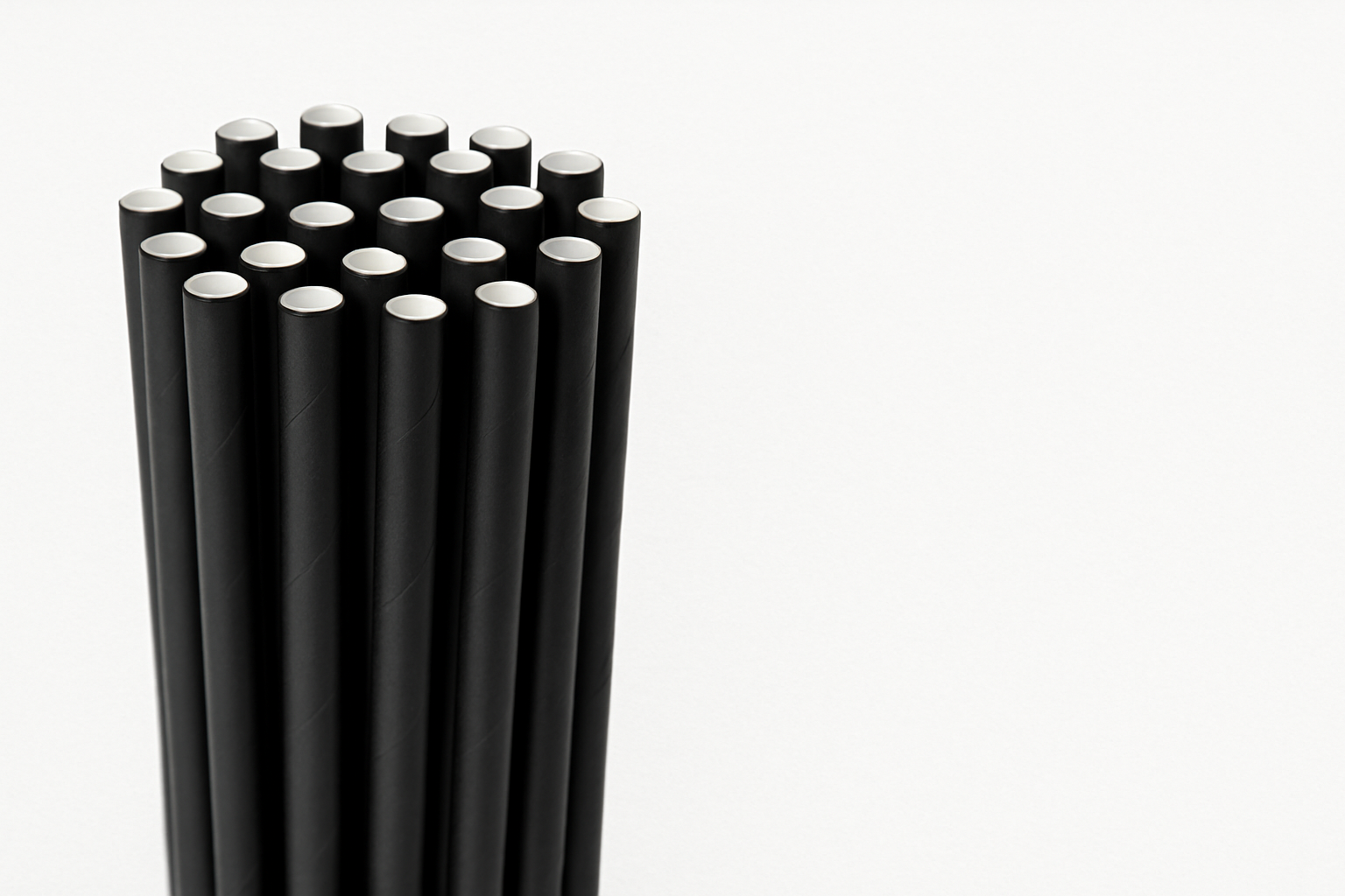 Paper Sip Straws Black 5.5 Inch 14cm