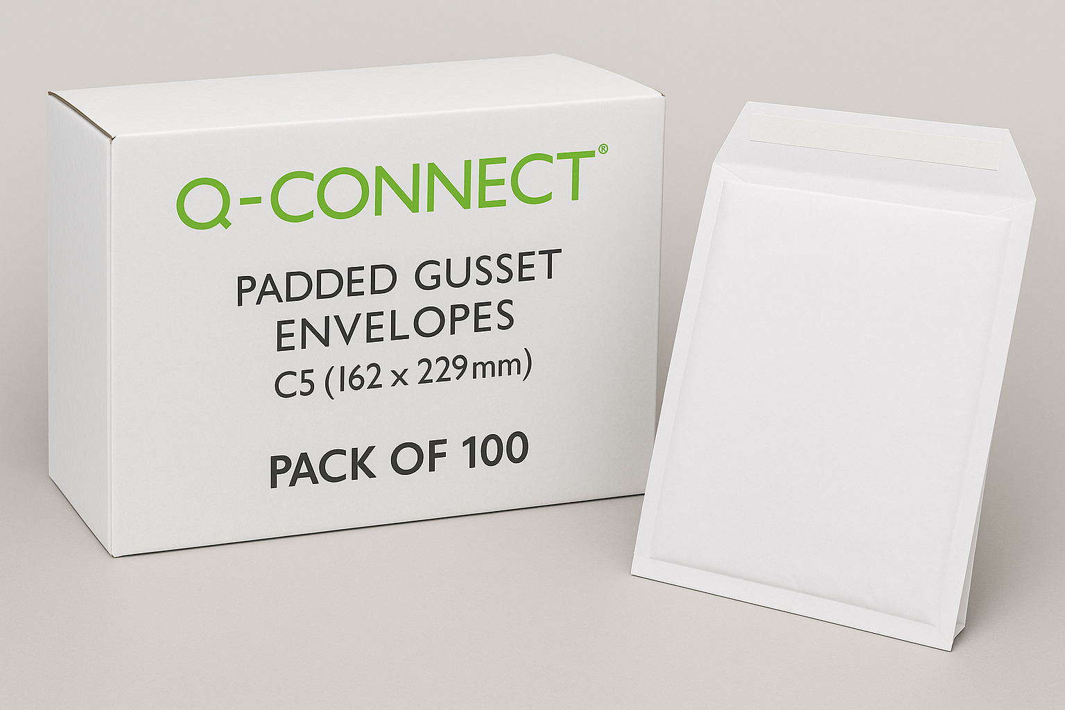 Q-Connect Padded Gusset Envelopes C5 229x162x50mm Peel and Seal White