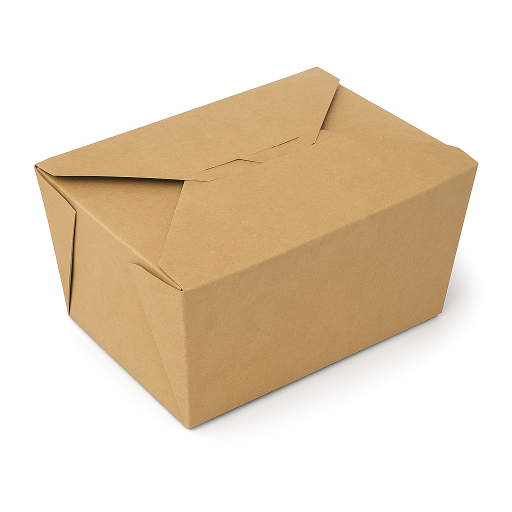 Compostable Paperboard Food Box Size #4 Kraft