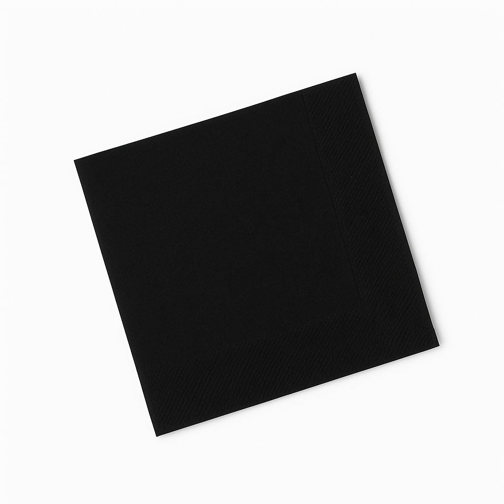 Black Cocktail Napkins 23x23cm